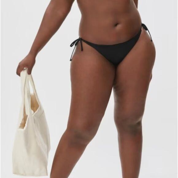 Everlane String Bikini Women's Small NWT Bottom Swim Black Sides Tie Beach - Picture 1 of 9